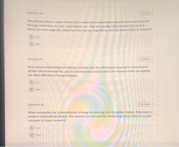 Question 43 0.6 Points Distribution structure: