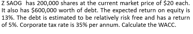 Z SAOG has 200,000 shares at the current market