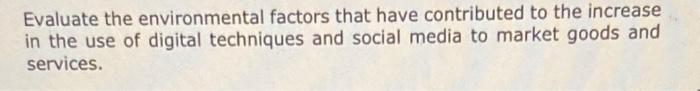 *marketing question Evaluate the environmental