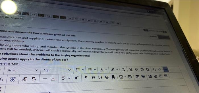 Please read the Following short Scenario and