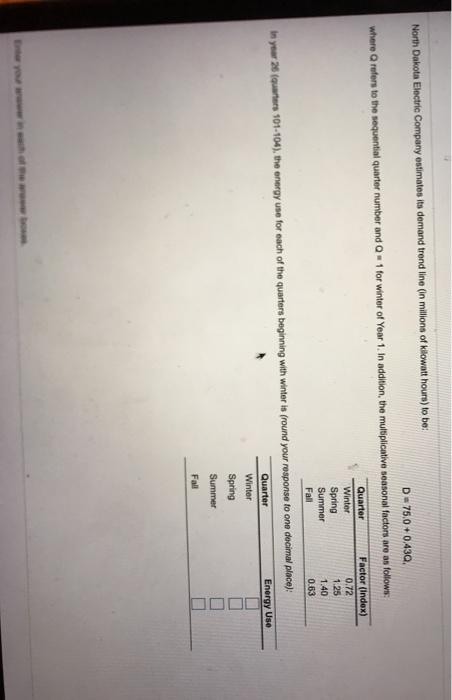 North Dakota Electric Company estimates its