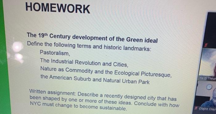 This is a sustainability class homework HOMEWORK