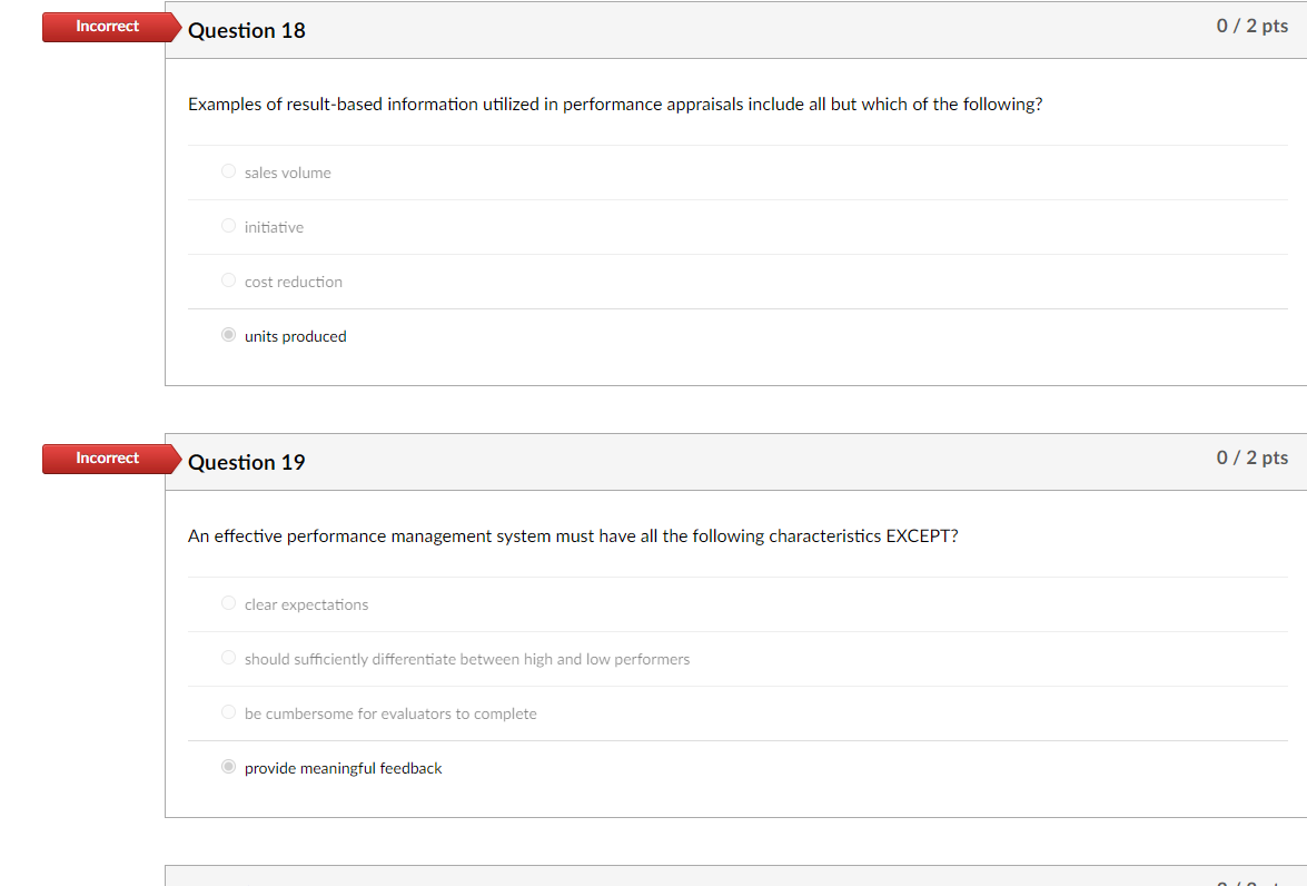 Examples of result-based information utilized in