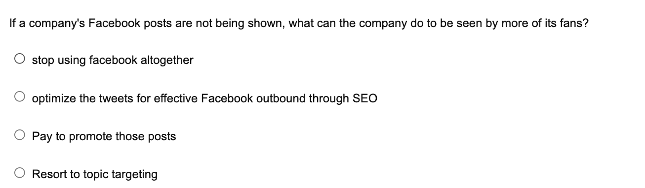If a company's Facebook posts are not being