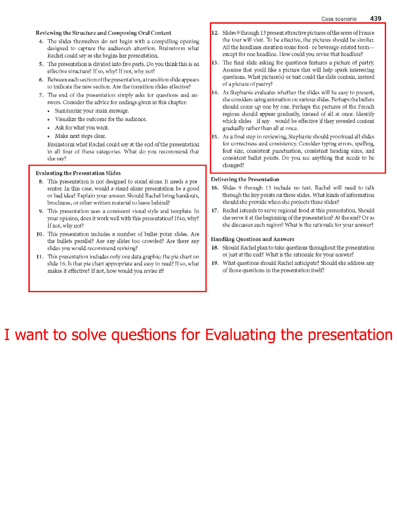 Case scenario 435 CASE SCENARIO Culinary