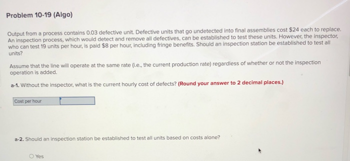 Problem 10-19 (Algo) Output from a process