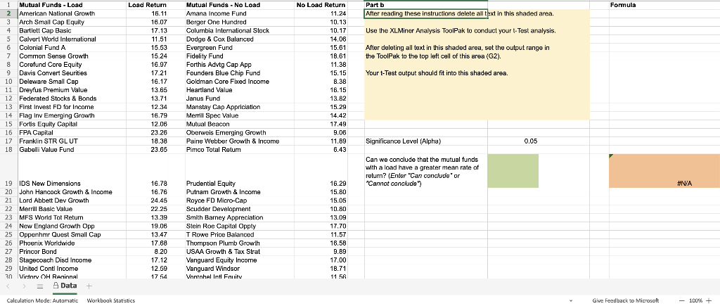 Formula Part b After reading these instructions