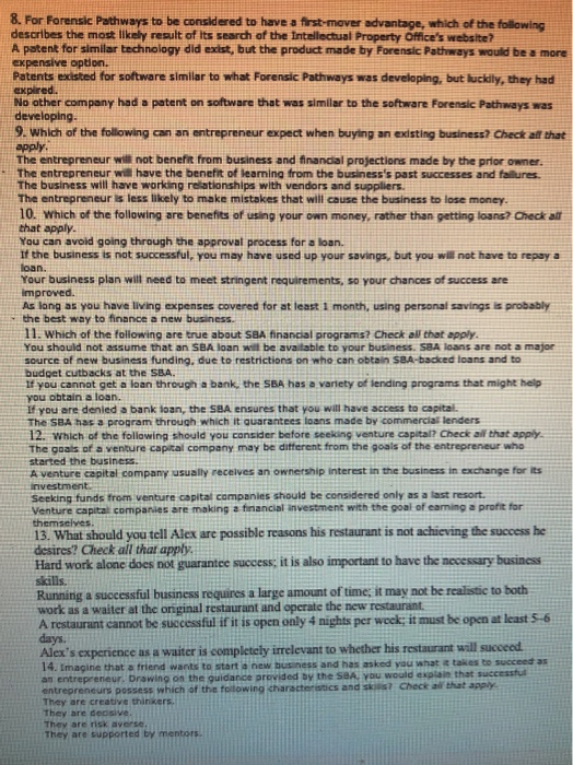 8. For Forensic Pathways to be considered to have