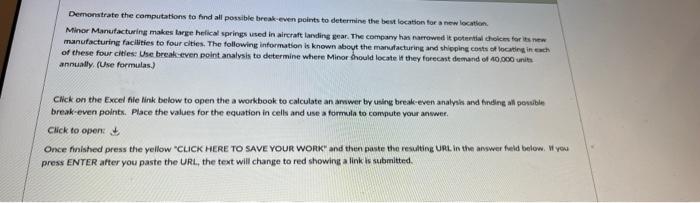 create an excel sheet Demonstrate the