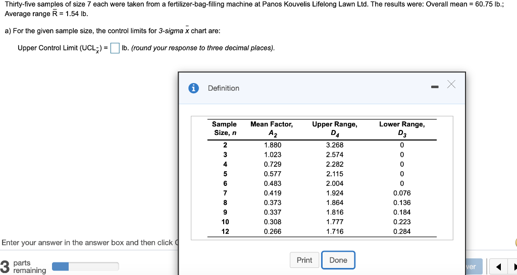 I need to find the Upper and lower limits for