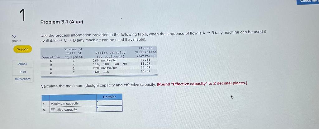 Check my 1 Problem 3-1 (Algo) 10 points Use the