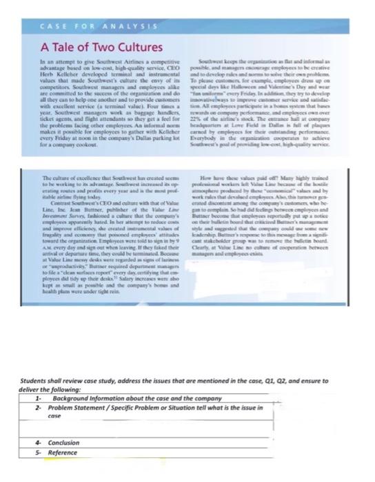 Read the case study 1- Give information about