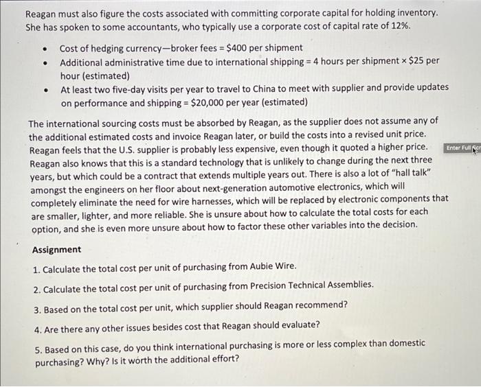 Enter Exercise 4 - Global Sourcing Wire Harness