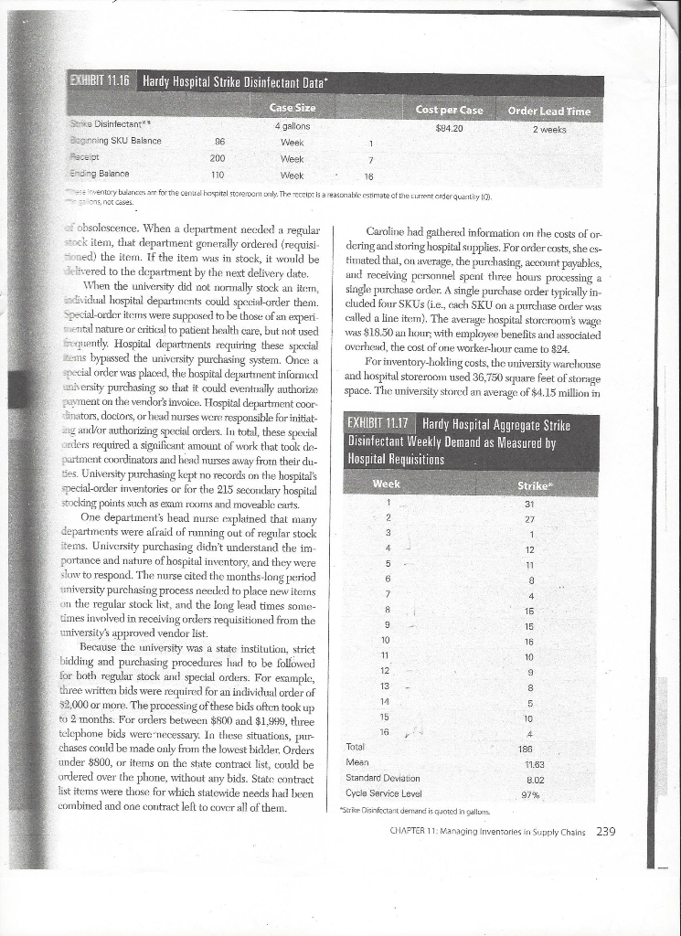 3. Compute the total order and inventory-holding