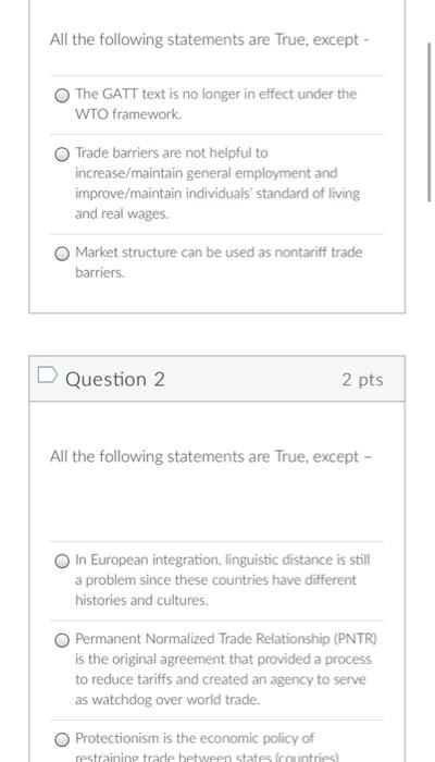 help!!! All the following statements are True,