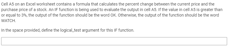 Cell A5 on an Excel worksheet contains a formula