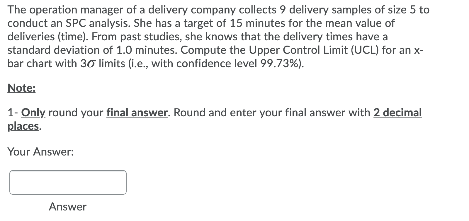 The operation manager of a delivery company