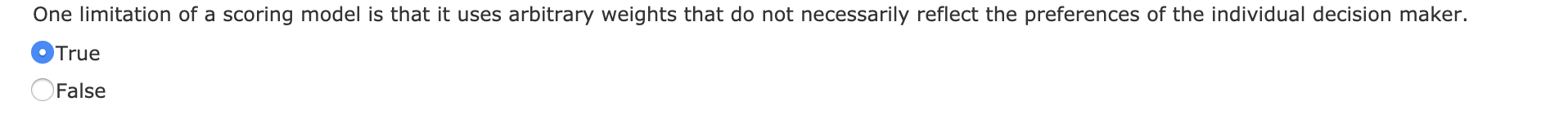 what's the correct answer? One limitation of a