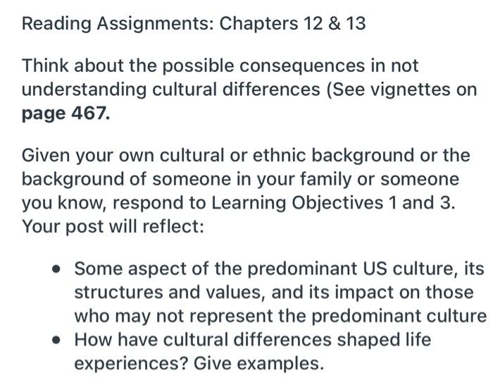 Reading Assignments: Chapters 12 \& 13 Think