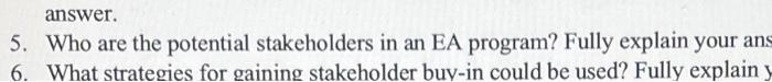 Answer #5 answer. 5. Who are the potential