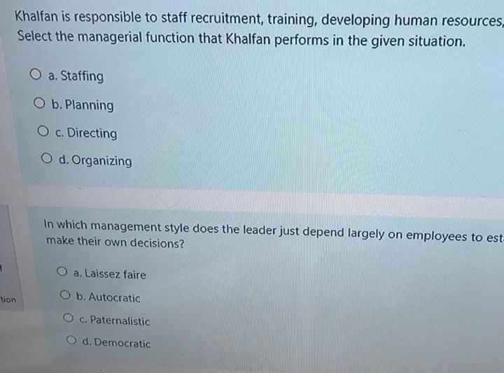 Khalfan is responsible to staff recruitment,