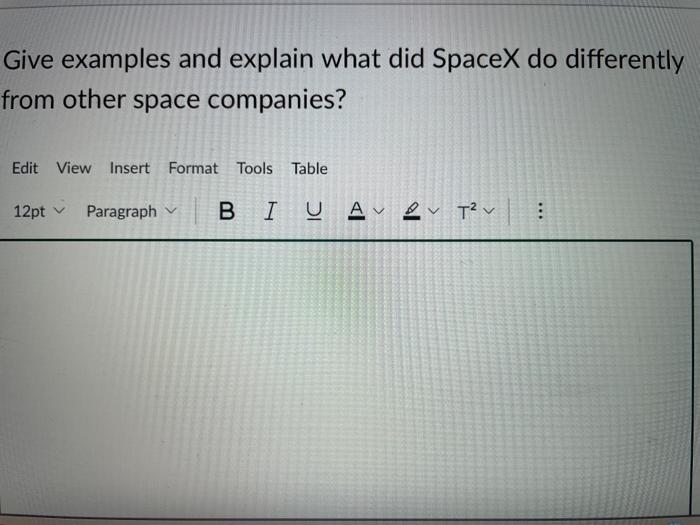 Give examples and explain what did SpaceX do