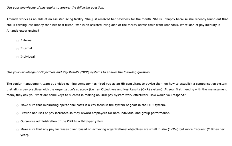 Human Resources, Use your knowledge of pay equity