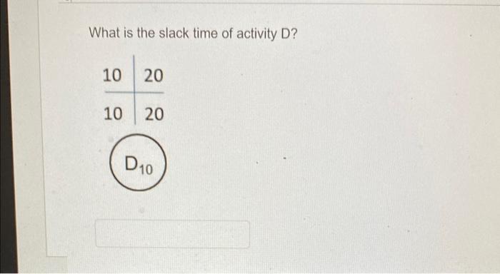 What is the slack time of activity D