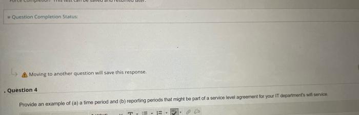 WSV Question Completion Status: Moving to another