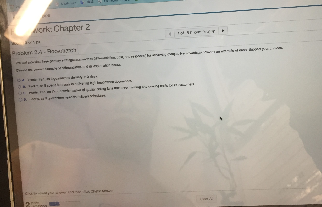 2020 work: Chapter 2 So 0 of 1 pt Problem 2.4 -