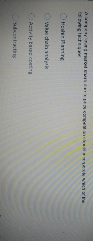 A company losing market share due to price