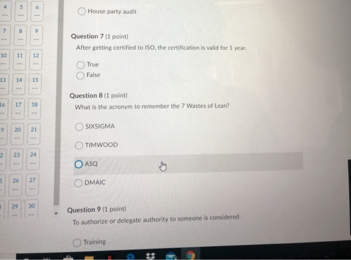 House party audit ! Question 7 (1 point) After
