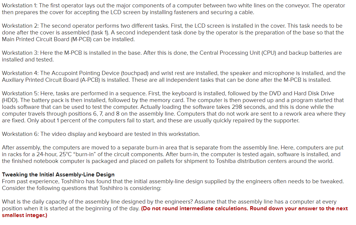 Toshiba's Notebook Computer Assembly Line