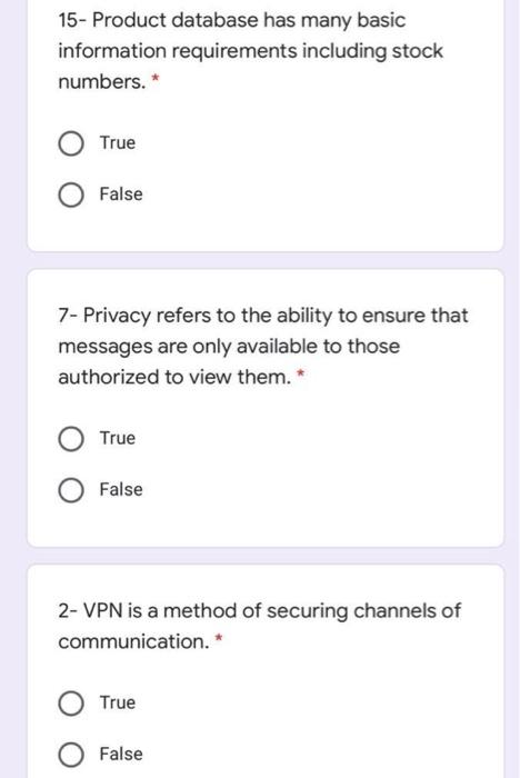 15- Product database has many basic information