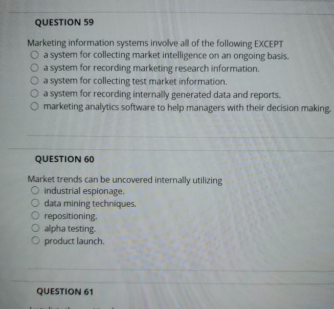 QUESTION 57 When creating a questionnaire, it is