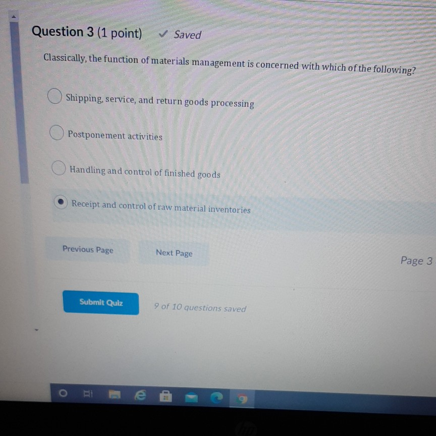 Question 3 (1 point) Saved Classically, the