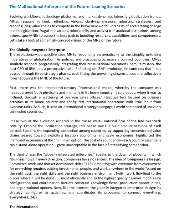 The Multinational Enterprise of the Future: