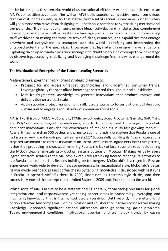 The Multinational Enterprise of the Future: