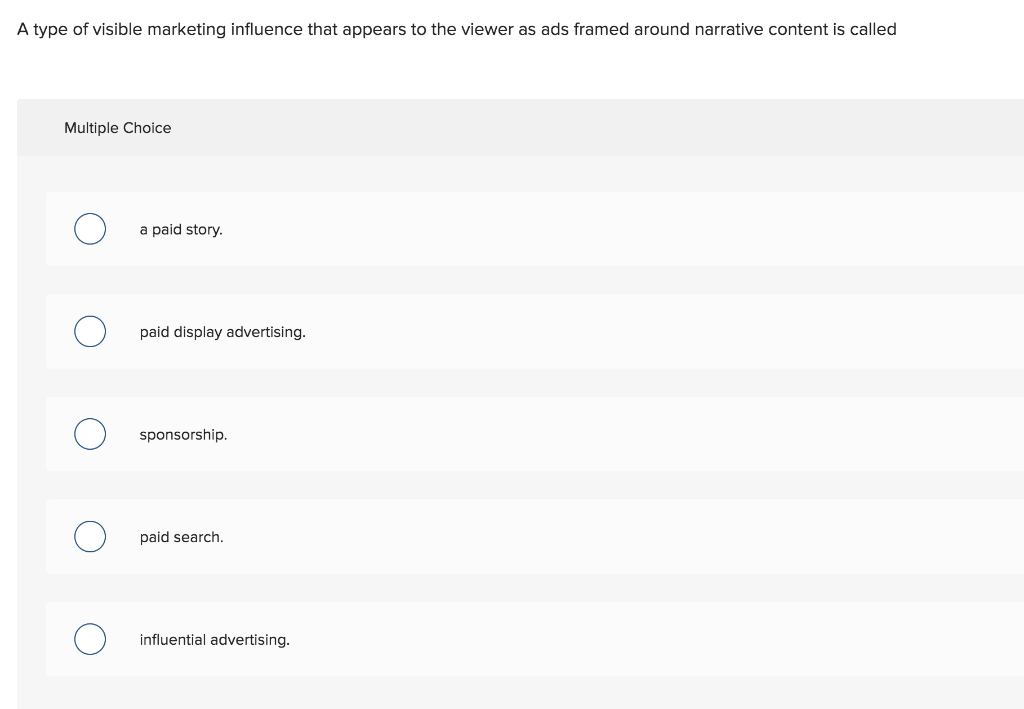 A type of visible marketing influence that