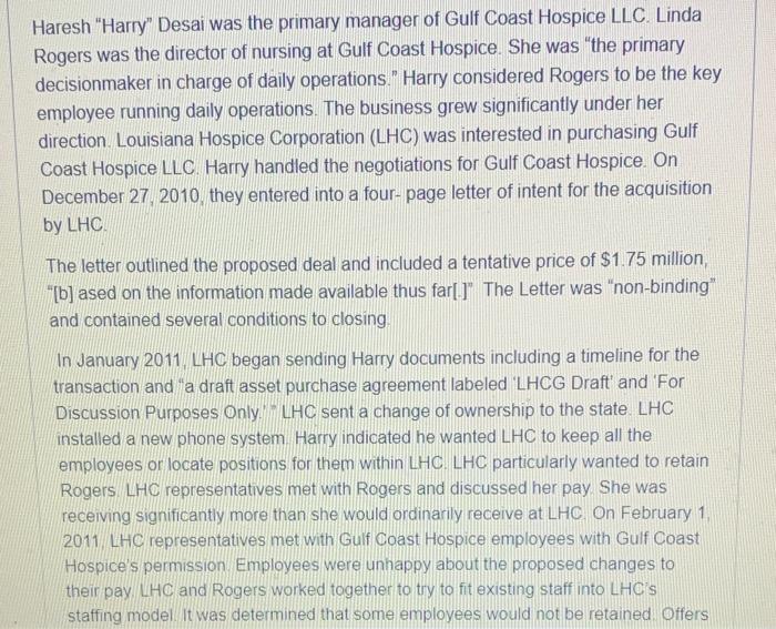 please explain in depth Haresh "Harry" Desai was