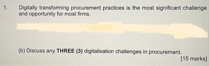 1. Digitally transforming procurement practices