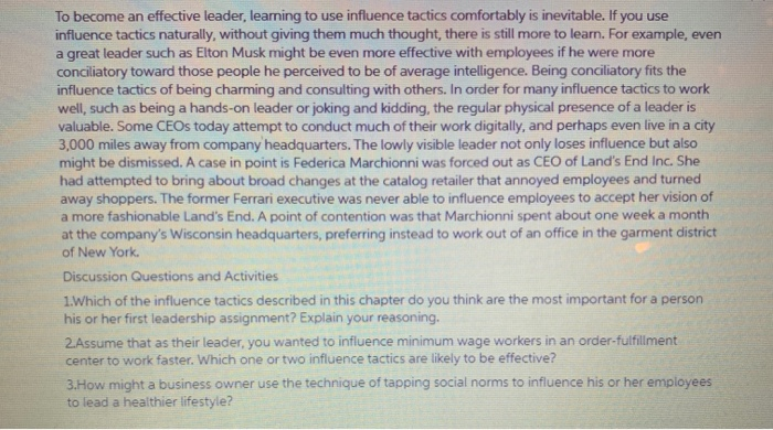 To become an effective leader, learning to use