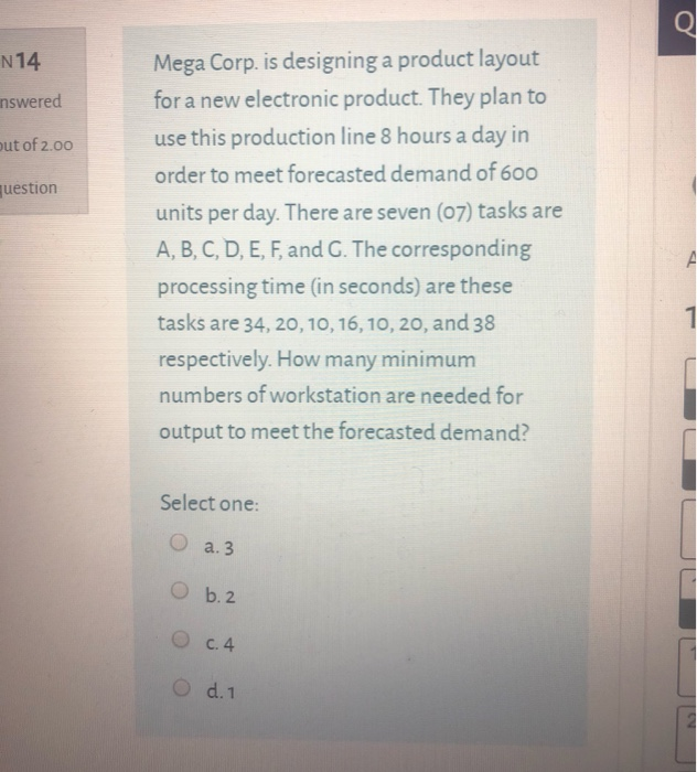 Q N14 inswered out of 2.00 juestion Mega Corp. is