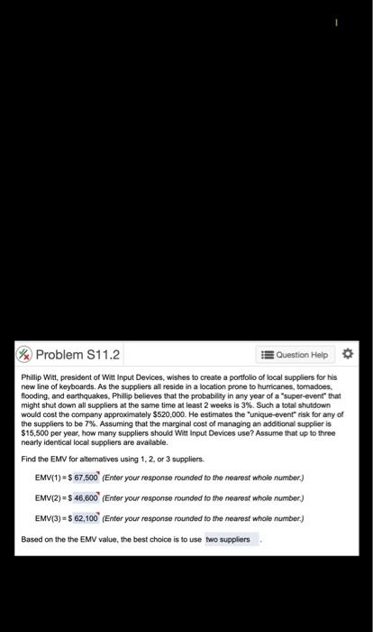 Problem S11.2 E Question Help Phillip Witt,