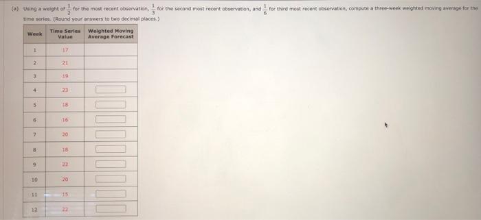 1 ay ting a weight or for the most recent