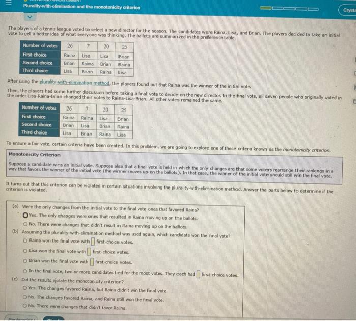 Plurality-with-olimination and the monotonicity