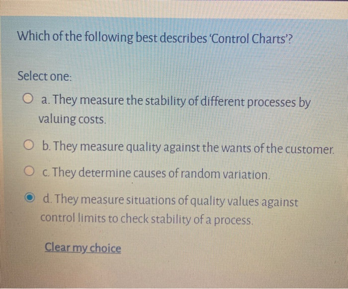 Which of the following best describes Control