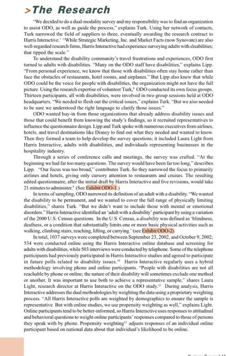 1. How did ODO operationalize the definition of