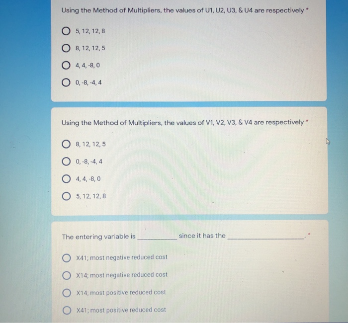 A company distributes its products from four