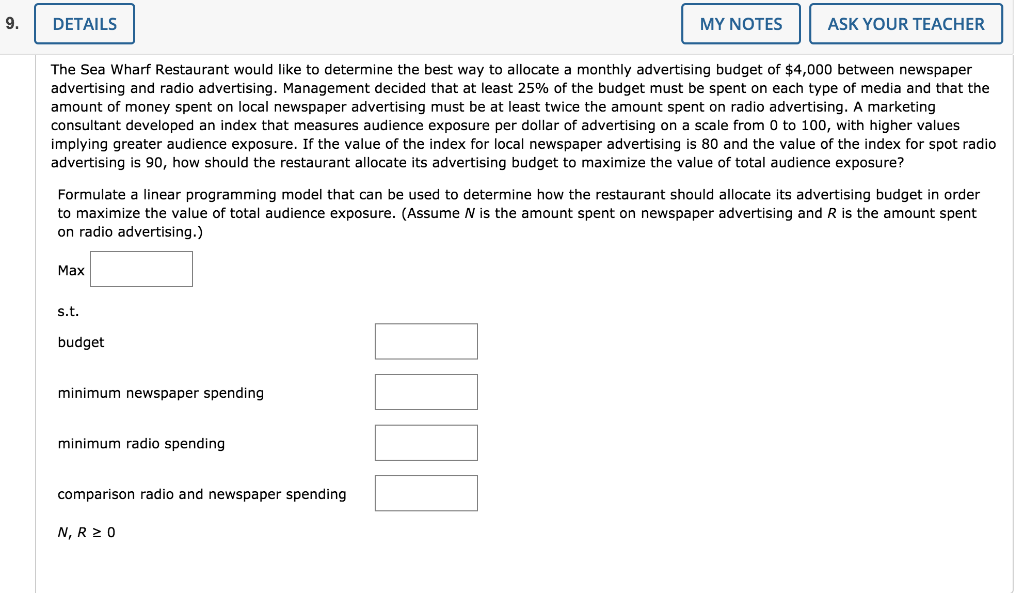 9. DETAILS MY NOTES ASK YOUR TEACHER The Sea